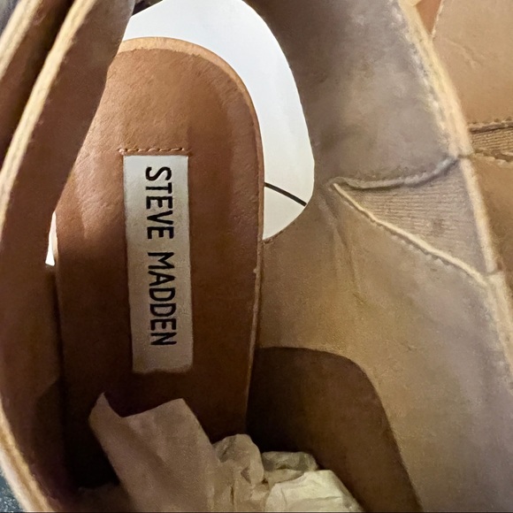 Steve MaddenNONSTP Natural peep toe block heel sandals SZ 7 - Picture 10 of 11